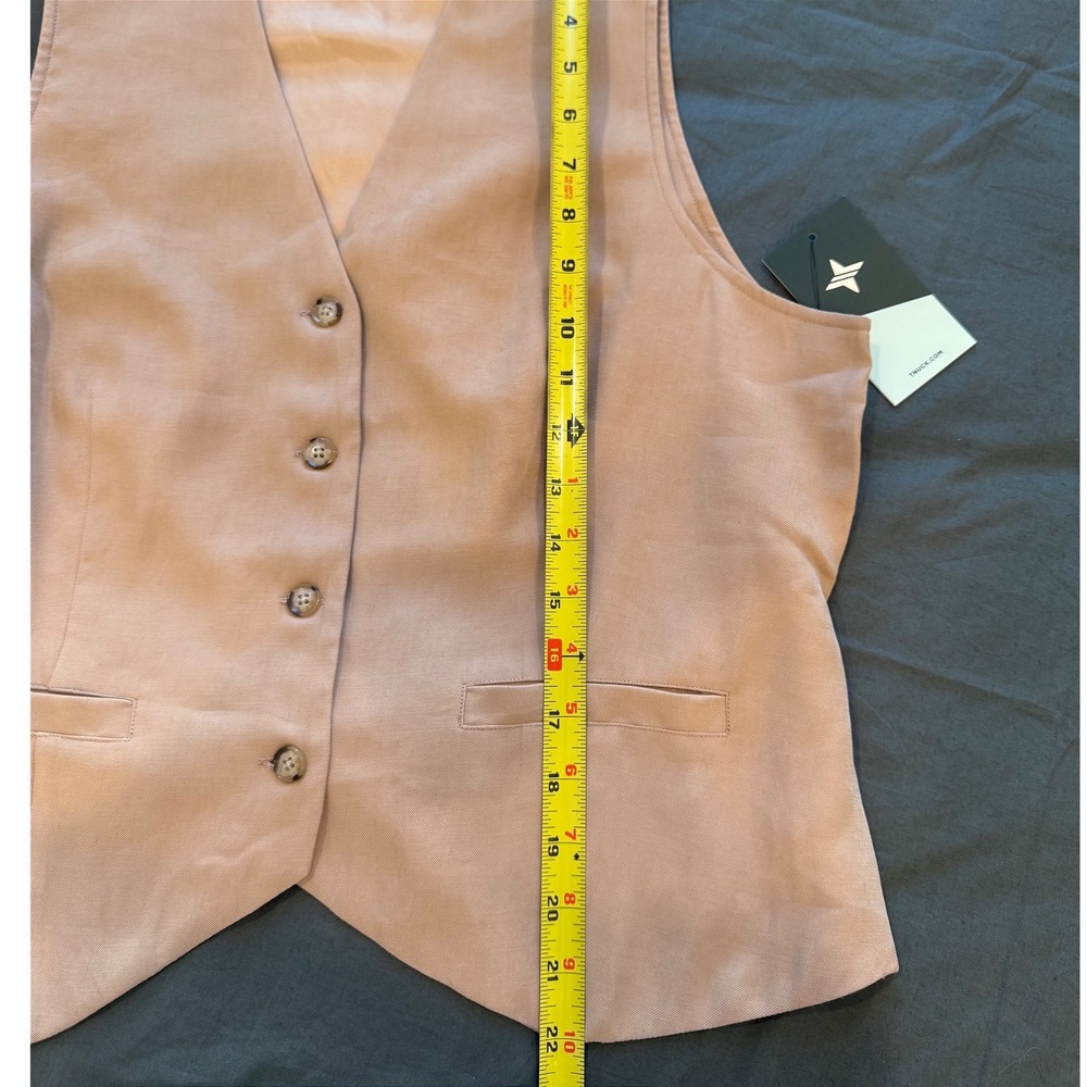 Nwt Tuckernuck Khaki Tan Tailored Button Front Vest Adjustable Cinch Back XL/XXL - Picture 8 of 12